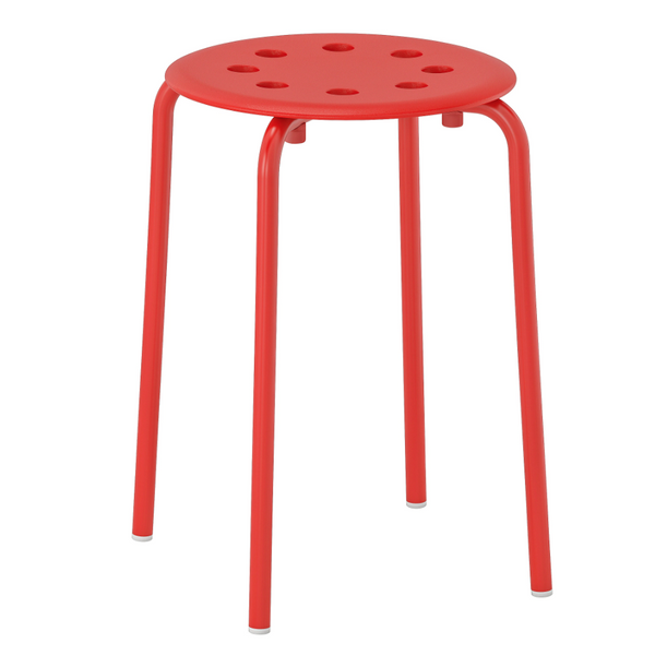Tabouret poxeer quatre Pied rouge