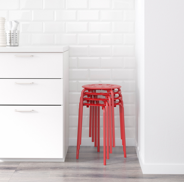 Tabouret poxeer quatre Pied rouge