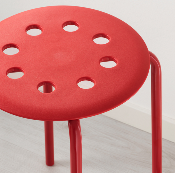 Tabouret poxeer quatre Pied rouge